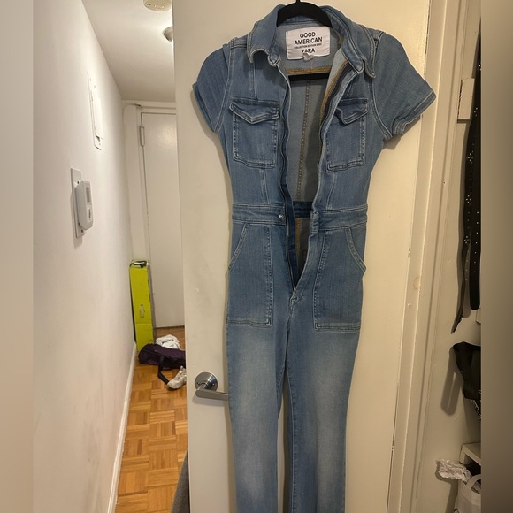 Zara X Good American ZW Sculpting Denim Jumpsuit - Picture 12 of 12